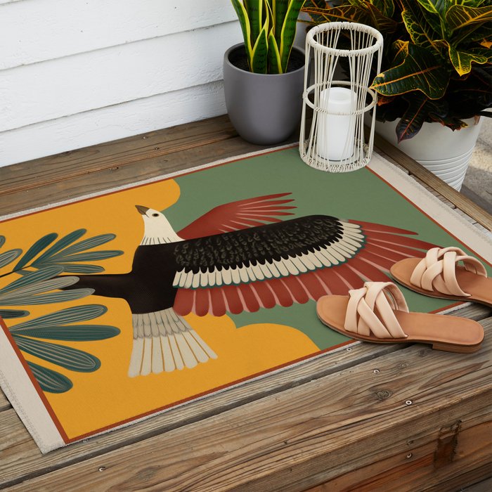 Bald Eagle in Flight Outdoor Rug Gallery Image 2