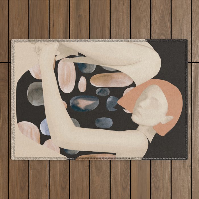 Abstract Art Female Figure 31 Outdoor Rug Gallery Image 1