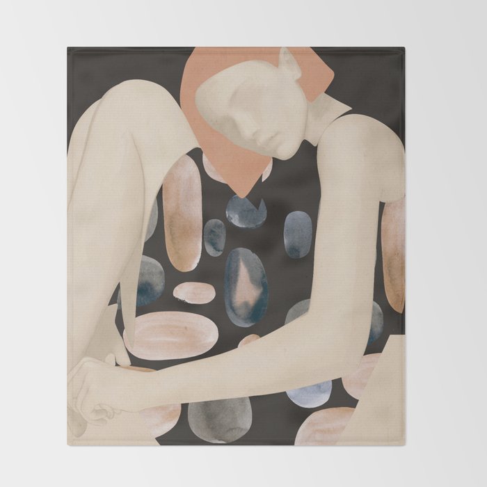 Abstract Art Female Figure 31 Throw Blanket Gallery Image 2