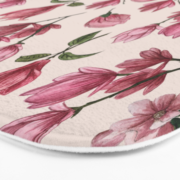 Pink Magnolia Blossoms Bath Mat Gallery Image 3