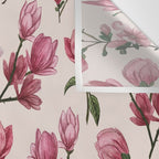 Pink Magnolia Blossoms Wall Tapestry Gallery Image 3