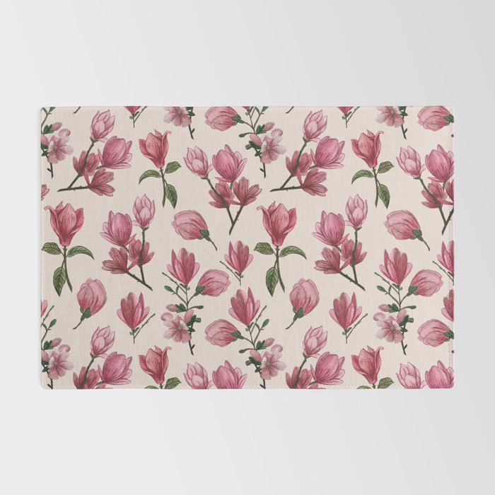 Pink Magnolia Blossoms Rug Gallery Image 2