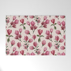 Pink Magnolia Blossoms Welcome Mat Gallery Image 1