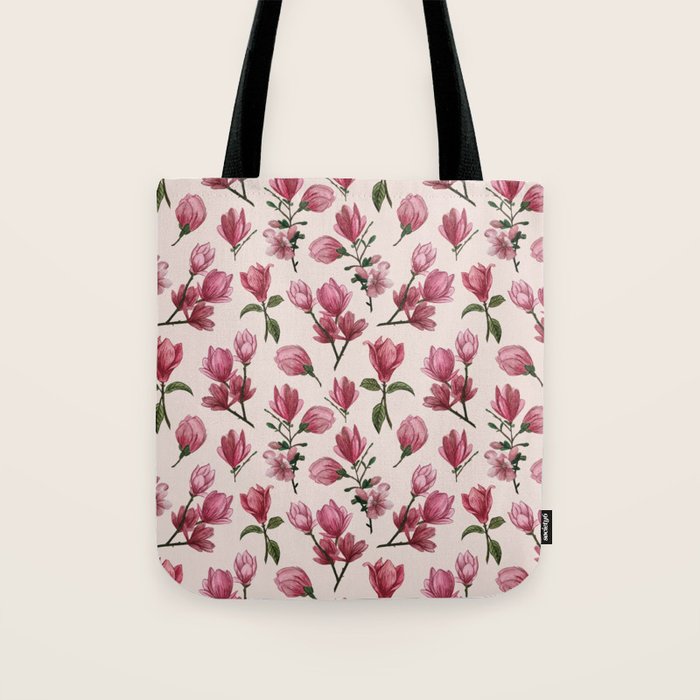 Pink Magnolia Blossoms Tote Bag Gallery Image 1