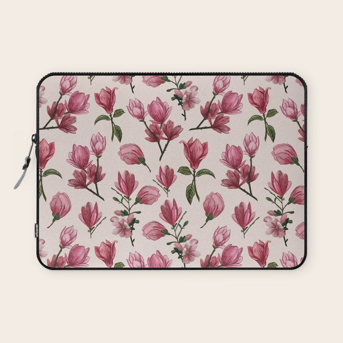 Pink Magnolia Blossoms Laptop Sleeve Gallery Image 1