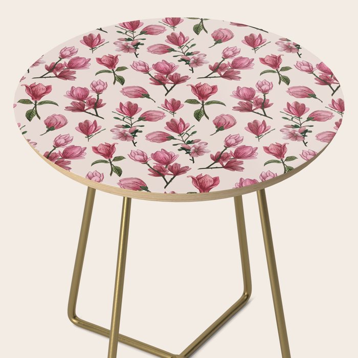 Pink Magnolia Blossoms Side Table Gallery Image 2