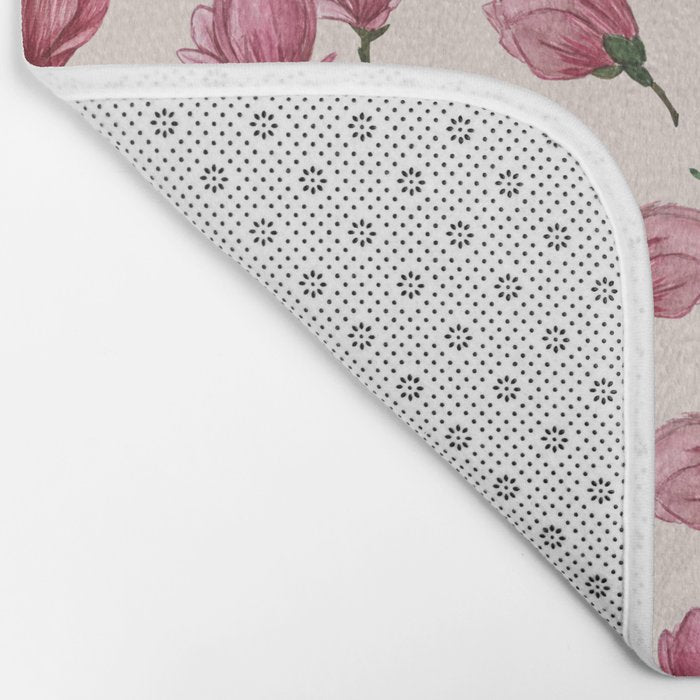 Pink Magnolia Blossoms Bath Mat Gallery Image 2