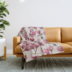 Pink Magnolia Blossoms Throw Blanket Gallery Image 1