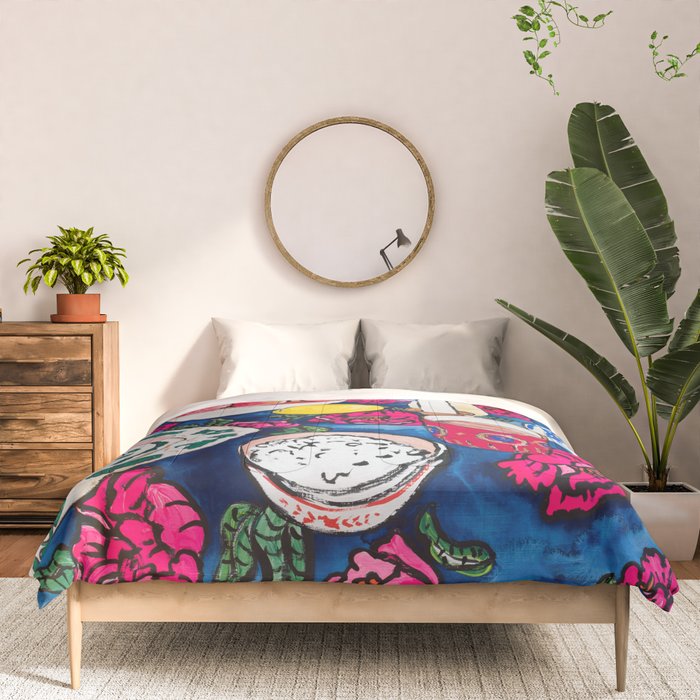 Friendsgiving Floral Tablescape Painting Comforter Gallery Image 3