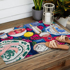 Friendsgiving Floral Tablescape Painting Outdoor Rug Gallery Image 2