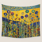 Colorful Flower Garden After Klimt Wall Tapestry Gallery Image 4