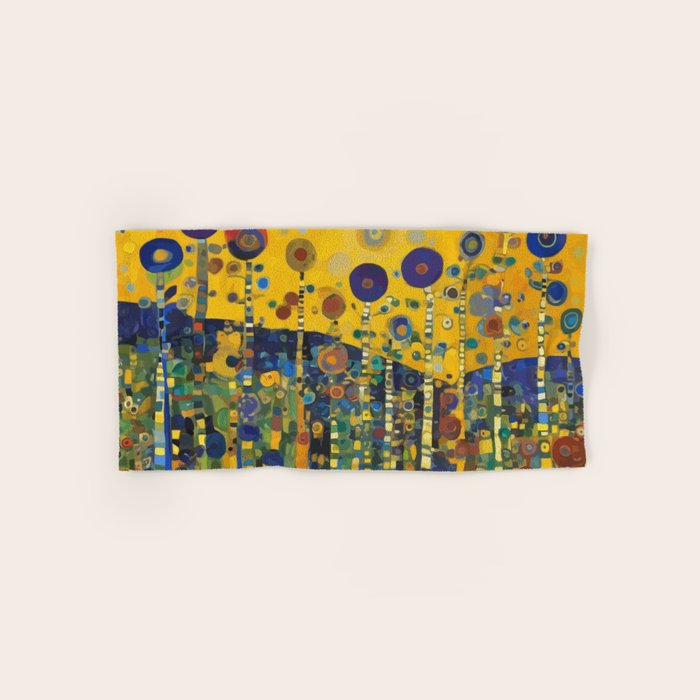 Colorful Flower Garden After Klimt Bath Towel Gallery Image 1