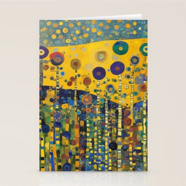 Colorful Flower Garden After Klimt Stationery Card Gallery Image 1