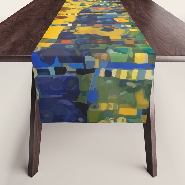 Colorful Flower Garden After Klimt Table Runner Gallery Image 1