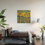 Colorful Flower Garden After Klimt Wood Wall Art Gallery Image 2