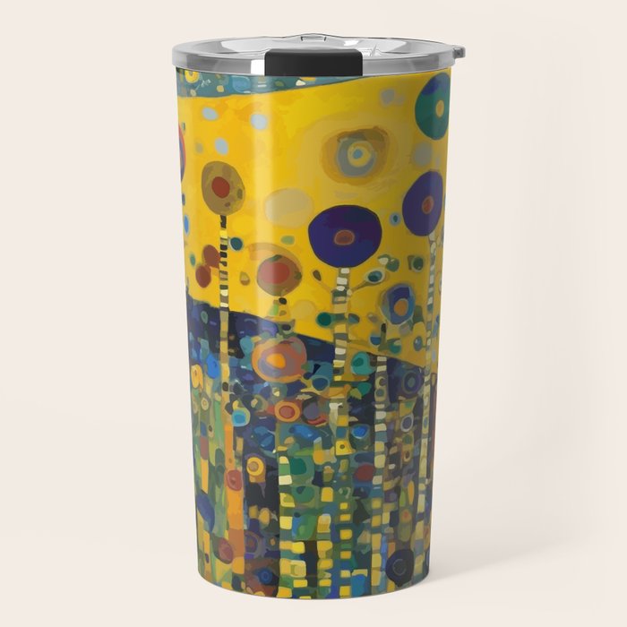 Colorful Flower Garden After Klimt Travel Mug Gallery Image 1