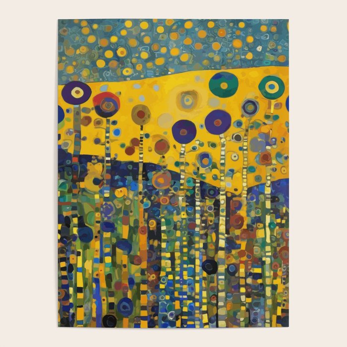 Colorful Flower Garden After Klimt Poster Gallery Image 4