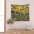 Colorful Flower Garden After Klimt Wall Tapestry Gallery Image 2