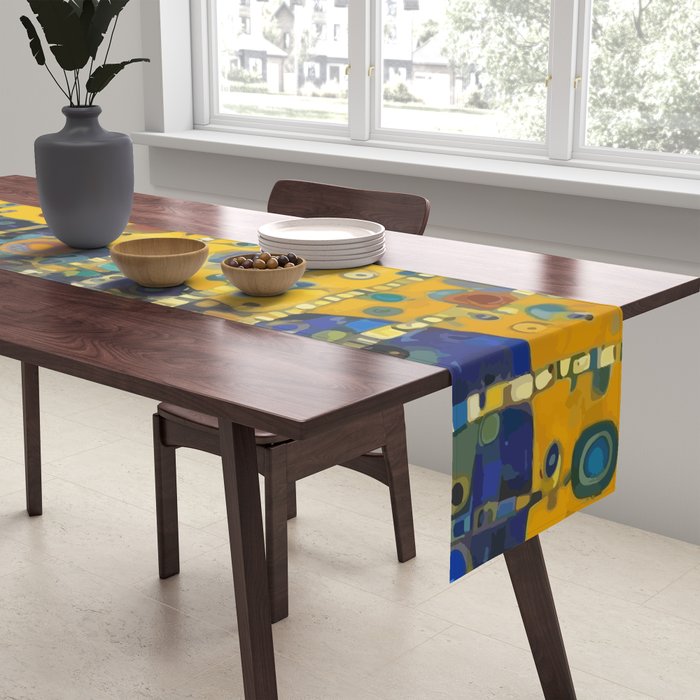 Colorful Flower Garden After Klimt Table Runner Gallery Image 2