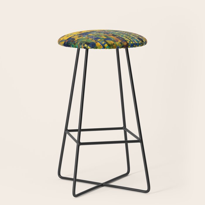 Colorful Flower Garden After Klimt Stool Gallery Image 1