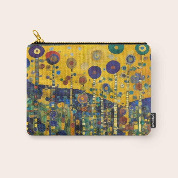 Colorful Flower Garden After Klimt Carry All Pouch Gallery Image 1