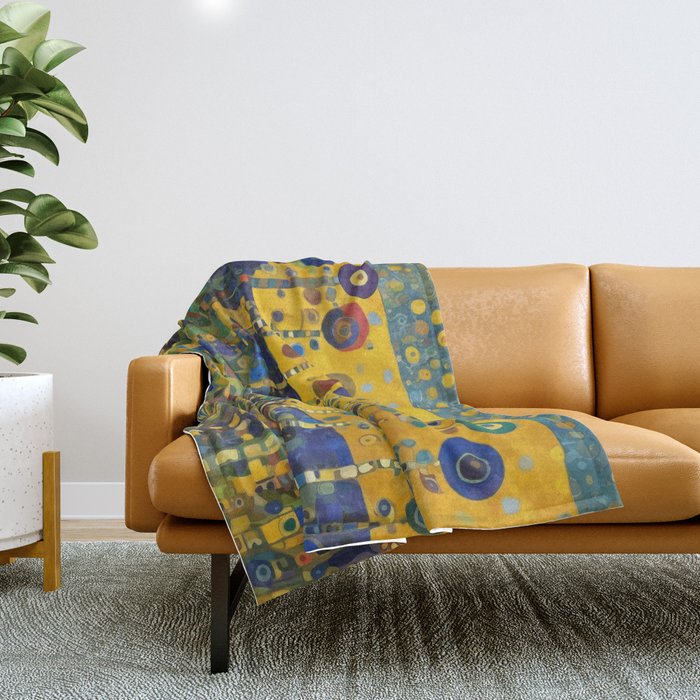 Colorful Flower Garden After Klimt Throw Blanket Gallery Image 1