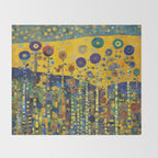 Colorful Flower Garden After Klimt Throw Blanket Gallery Image 2