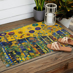 Colorful Flower Garden After Klimt Outdoor Rug Gallery Image 2
