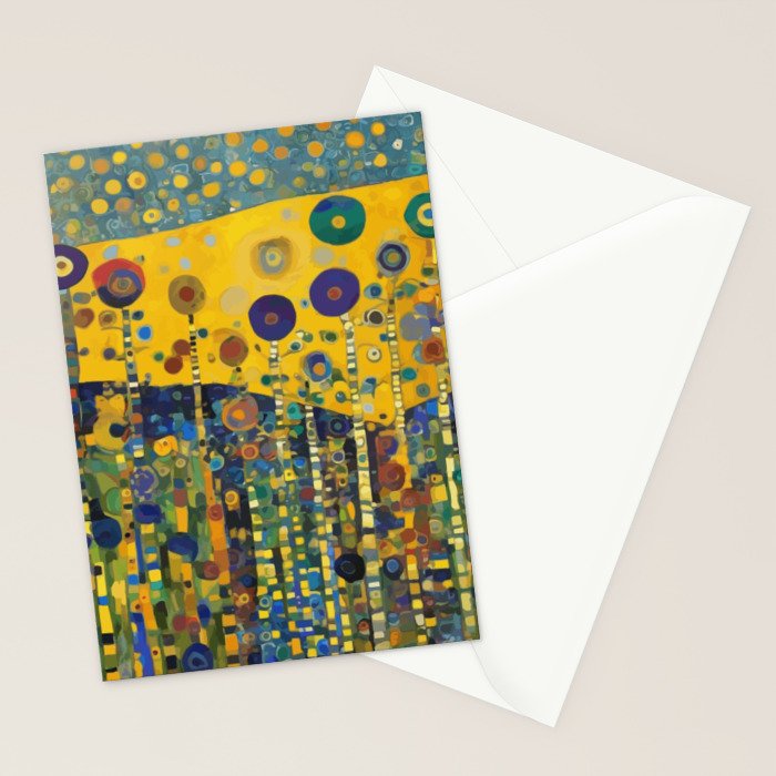 Colorful Flower Garden After Klimt Stationery Card Gallery Image 2