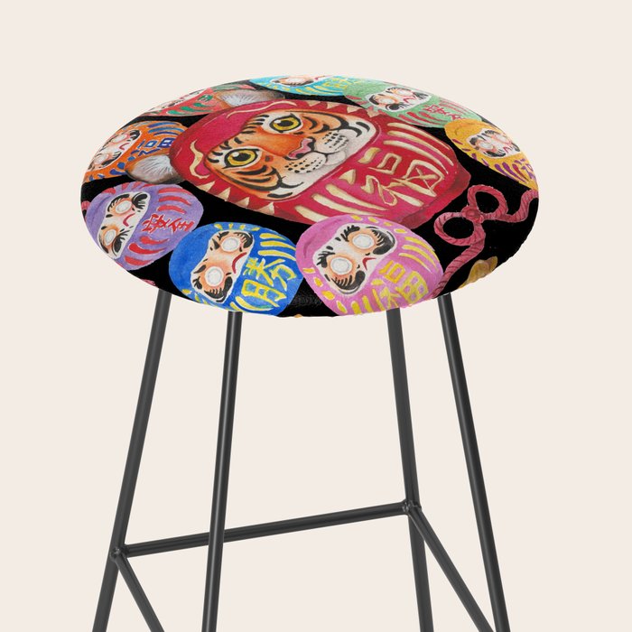Japanese Tiger Daruma with small Darumas Stool Gallery Image 2