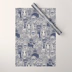 cryptid crowd blue off white Wrapping Paper Gallery Image 1