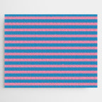Fun Stripes Pink and Blue Narrow Retro Contemporary Stripe Pattern Jigsaw Puzzle Gallery Image 1