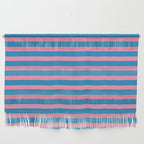 Fun Stripes Pink and Blue Narrow Retro Contemporary Stripe Pattern Wall Hanging Gallery Image 1