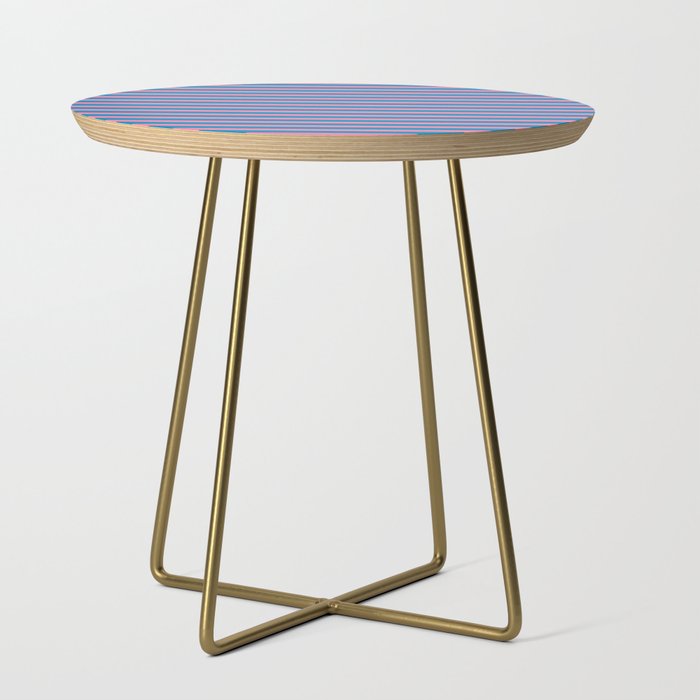 Fun Stripes Pink and Blue Narrow Retro Contemporary Stripe Pattern Side Table Gallery Image 1