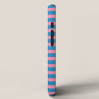 Fun Stripes Pink and Blue Narrow Retro Contemporary Stripe Pattern iPhone Case Gallery Image 2