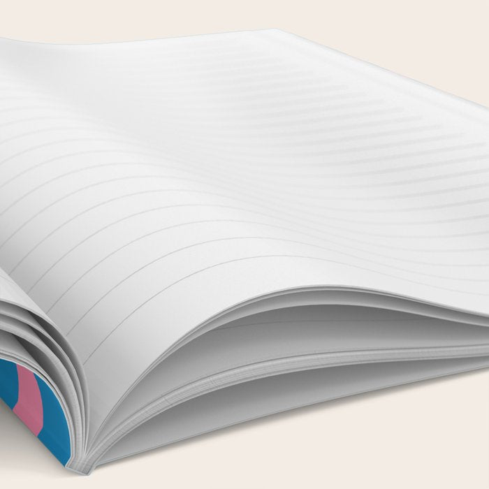 Fun Stripes Pink and Blue Narrow Retro Contemporary Stripe Pattern Notebook Gallery Image 2