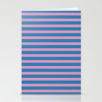 Fun Stripes Pink and Blue Narrow Retro Contemporary Stripe Pattern Stationery Card Gallery Image 2