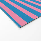 Fun Stripes Pink and Blue Narrow Retro Contemporary Stripe Pattern Welcome Mat Gallery Image 2