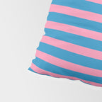 Fun Stripes Pink and Blue Narrow Retro Contemporary Stripe Pattern Pillow Sham Gallery Image 4