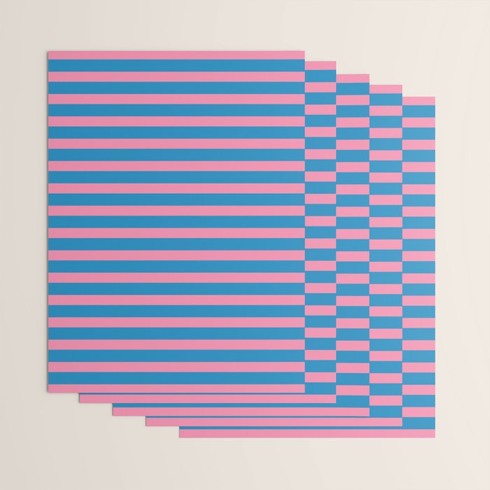 Fun Stripes Pink and Blue Narrow Retro Contemporary Stripe Pattern Wrapping Paper Gallery Image 3