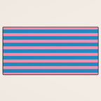 Fun Stripes Pink and Blue Narrow Retro Contemporary Stripe Pattern Desk Mat Gallery Image 3