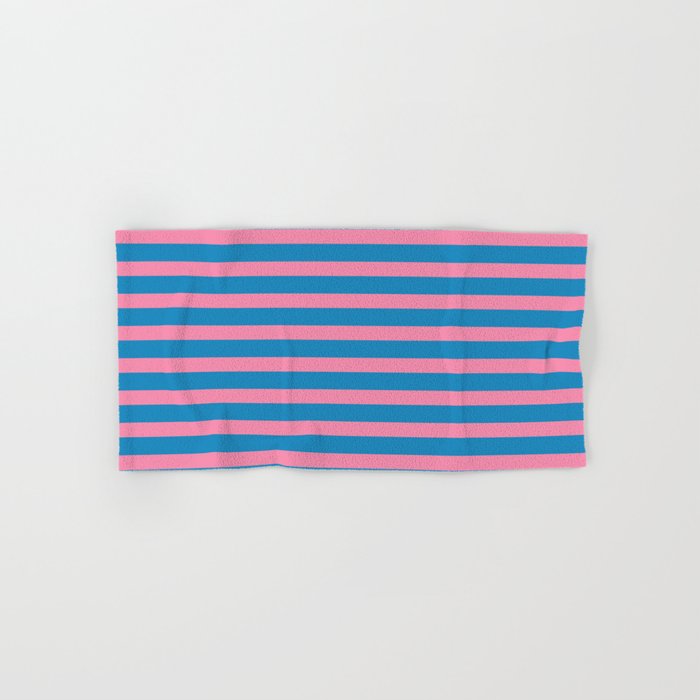 Fun Stripes Pink and Blue Narrow Retro Contemporary Stripe Pattern Bath Towel Gallery Image 1