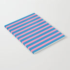 Fun Stripes Pink and Blue Narrow Retro Contemporary Stripe Pattern Notebook Gallery Image 2