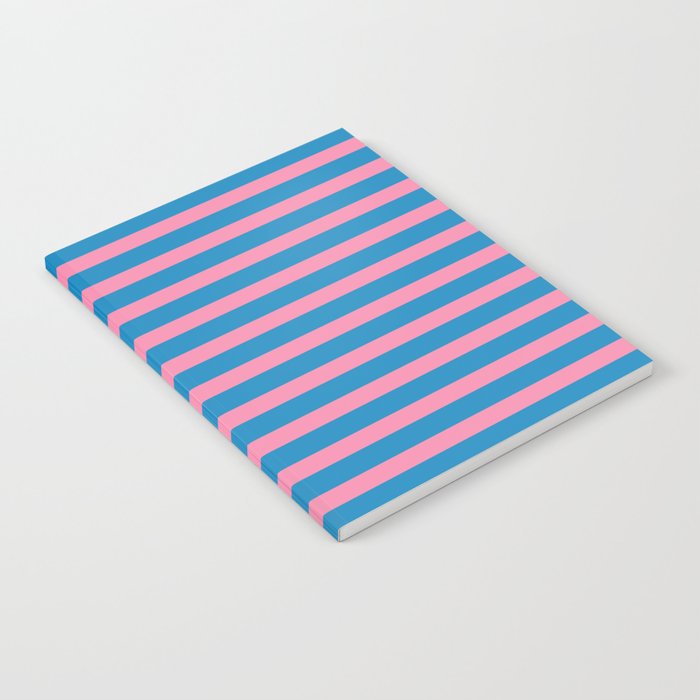 Fun Stripes Pink and Blue Narrow Retro Contemporary Stripe Pattern Notebook Gallery Image 2