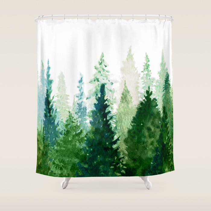 Pine Trees 2 Shower Curtain Gallery Image 1