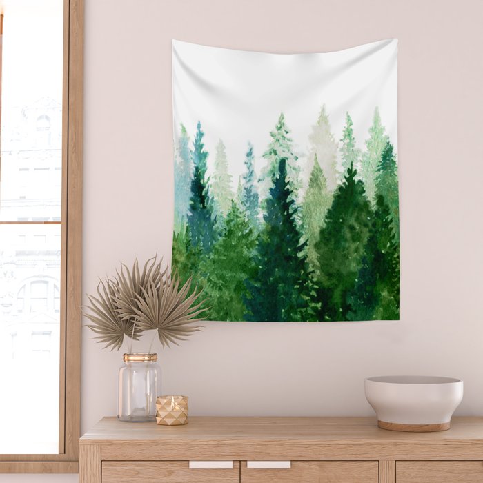 Pine Trees 2 Wall Tapestry Gallery Image 2