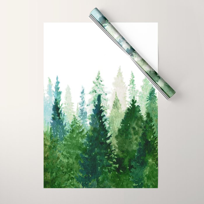 Pine Trees 2 Wrapping Paper Gallery Image 1
