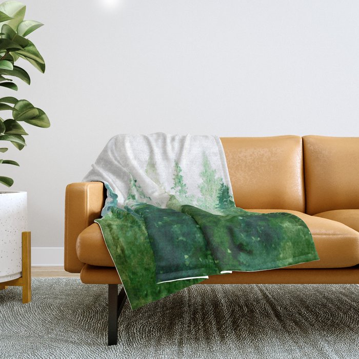 Pine Trees 2 Throw Blanket Gallery Image 1