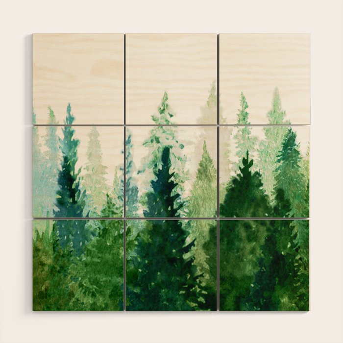 Pine Trees 2 Wood Wall Art Gallery Image 1