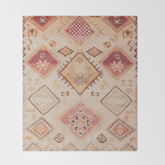 Moroccan Vintage Design Throw Blanket Gallery Image 2
